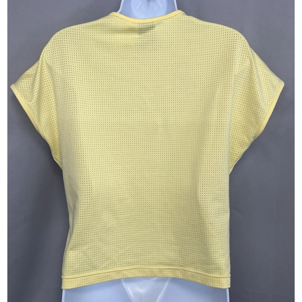 Vintage Nike Top Yellow Women's Sz Large Y2K Golf Tennis V- Neck